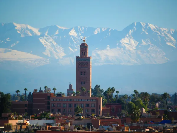 Marrakech city view with traditional architecture